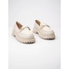 Dámske krémové mokasíny z eko kože, štýl casual, mestský, preppy, kód produktu GO-230_BEIGE