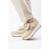 Dámske béžové športové mokasíny z textílie s kontrastnými pásikmi, kód produktu 88219