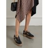 Dámske čierne mokasíny z eko kože a textilu s leopardím vzorom na šnúrovanie, kód produktu PC2817