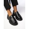 Dámske čierne mokasíny z eko kože VIA GIULIA, elegantné na každodenné nosenie, VG278