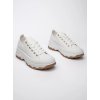 Dámske biele textilné mokasíny s kontrastnou podrážkou, neformálne, mestský štýl SW-015