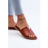 Dámske Sandále z eco kože na ploché podrážce hnedé maliha / 24SD97-7736 BROWN (Veľkosť 36)