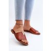 Dámske Sandále z eco kože na ploché podrážce hnedé maliha / 24SD97-7736 BROWN (Veľkosť 36)