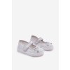 Detské baleríny s mašľou strieborné amirinas / Z513 SILVER (Veľkosť 19)
