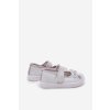 Detské baleríny s mašľou strieborné amirinas / Z513 SILVER (Veľkosť 19)