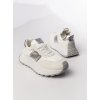 Dámske biele športové tenisky z textilného materiálu s eko kožou, kód produktu 1195