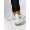 Dámske biele športové tenisky z textilného materiálu s eko kožou, kód produktu 1195