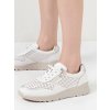 Dámske biele tenisky poltopánky z eko kože perforované na bežný deň, kód produktu BK-610