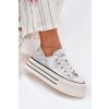 Dámske kožené tenisky na platforme goe rr2n4108 strieborné / (Veľkosť 39)