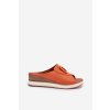 Dámské kožené papuče na klínu Artiker 56C2149 oranžové (Veľkosť 40)
