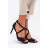 Sandály S Propletenými Pásky Na Podpatku Sergio Leone SK432 Černé (Veľkosť 38)