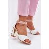 Lakovane Dámske Sandále na podpätku vinceza 20266 biele / 20266 BIAŁY (Veľkosť 36)