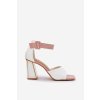 Lakovane Dámske Sandále na podpätku vinceza 20266 biele / 20266 BIAŁY (Veľkosť 36)