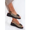 Sandále z prírodnej kože na korku artiker 56c2186 leopardí vzor / 56C2186 PANTERA (Veľkosť 36)
