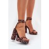 Dámské sandály na podpatku s páskem panterka Fevenne (Veľkosť 39)