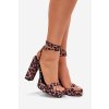 Dámské sandály na podpatku s páskem panterka Fevenne (Veľkosť 39)