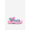 Ružové detské sandále s textilným vrchným materiálom na suchý zips, kód produktu RR374519