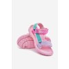 Ružové detské sandále s textilným vrchným materiálom na suchý zips, kód produktu RR374519