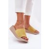Dámské Zamszové Klapky Na Klínu Panto Fino Žluté RR267038 (Veľkosť 36)