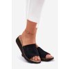 Semišové Dámské papuče Na Klínu Panto Fino Černé RR267043 (Veľkosť 36)