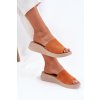 Dámské Semišové Sandály Na Klínu Panto Fino Oranžové RR267039 (Veľkosť 36)