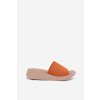 Dámské Semišové Sandály Na Klínu Panto Fino Oranžové RR267039 (Veľkosť 36)
