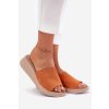 Dámské Semišové Sandály Na Klínu Panto Fino Oranžové RR267039 (Veľkosť 36)