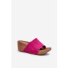 Zazoo 40311 Sametové Dámské Sandály Na Korkové Platformě Fuksie (Veľkosť 37)