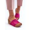 Zazoo 40311 Sametové Dámské Sandály Na Korkové Platformě Fuksie (Veľkosť 37)