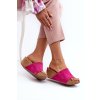 Zazoo 40311 Sametové Dámské Sandály Na Korkové Platformě Fuksie (Veľkosť 37)