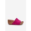 Zazoo 40311 Sametové Dámské Sandály Na Korkové Platformě Fuksie (Veľkosť 37)