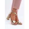 Elegantní dámské sandály na podpatku zlaté Rosazara (Veľkosť 36)