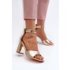 Elegantní dámské sandály na podpatku zlaté Rosazara (Veľkosť 36)