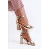Elegantní dámské sandály na podpatku zlaté Rosazara (Veľkosť 36)