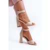 Elegantní dámské sandály na podpatku béžové Rosazara (Veľkosť 37)