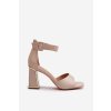 Elegantní dámské sandály na podpatku béžové Rosazara (Veľkosť 37)