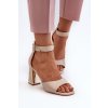 Elegantní dámské sandály na podpatku béžové Rosazara (Veľkosť 37)