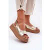 Dámské kožené sandály na klínu Vinceza 41476 zlaté (Veľkosť 36)