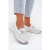 Kožené polobotky z prírodnej kože na platforme artiker 56c2101 biele / 56C2101 BIAŁY (Veľkosť 36)