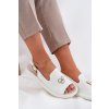 Dámske kožené Sandále s ozdobou vinceza 66757 biele / 66757 BIAŁY SKÓRA (Veľkosť 38)