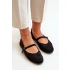 Ploché Baletky S Páskem z eko semišuové Černé Tirilina (Veľkosť 40)