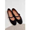 Ploché Baletky S Páskem z eko semišuové Černé Tirilina (Veľkosť 40)