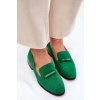 Semišové Polobotky Mokasíny Dámské S Ozdobou D&A LZ51-505 Zelené (Veľkosť 36)