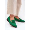 Semišové Polobotky Mokasíny Dámské S Ozdobou D&A LZ51-505 Zelené (Veľkosť 36)