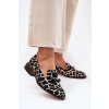 Semišové Polobotky Mokasíny Dámské S Ozdobou D&A LZ51-505 Černo-Zlaté (Veľkosť 36)