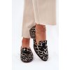 Semišové Polobotky Mokasíny Dámské S Ozdobou D&A LZ51-505 Černo-Zlaté (Veľkosť 36)