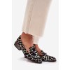 Semišové Polobotky Mokasíny Dámské S Ozdobou D&A LZ51-505 Černo-Zlaté (Veľkosť 36)