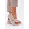 Dámské Kožené Sandály Na Klínu S.Barski LR51-660 Béžové (Veľkosť 38)
