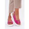 Dámské semišové sandály se zlatým detailem S.Barski GR51-604 Fuchsie (Veľkosť 37)