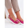 Dámské semišové sandály se zlatým detailem S.Barski GR51-604 Fuchsie (Veľkosť 37)